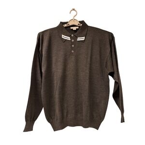 MURANO Mens MADE IN ITALY ITALIAN Charcoal Gray Merino Wool Knit Sweater sz XXL